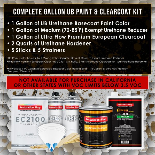 Burgundy Urethane Basecoat with European Clearcoat Auto Paint - Complete Gallon Paint Color Kit - Automotive Refinish Coating Sale - Image 2
