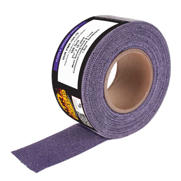 Premium 100 Grit Purple Ceramic Mesh Longboard Sandpaper, 2-3 4  Wide Continuous 10 Yard Roll - Dustless Hook & Loop Backing for Auto & Woodworking Air File Long Board Sanders, Sanding Block Online now