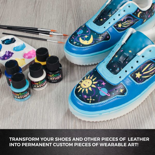 Golden Ochre Premium Acrylic Leather and Shoe Paint, 2 oz Bottle - Flexible, Crack, Scratch, Peel Resistant - Artist Create Custom Sneakers, Jackets, Bags, Purses, Furniture Artwork Online Hot Sale - Image 4