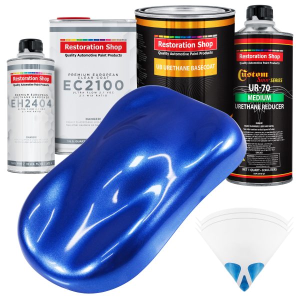 Cobalt Blue Firemist Urethane Basecoat with European Clearcoat Auto Paint - Complete Quart Paint Color Kit - Automotive Refinish Coating Online Hot Sale