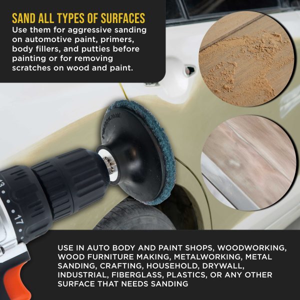 Dura-Gold 3  Diameter Surface Conditioning Discs Blue Fine Sanding Grit (Box of 25) - R-Type Quick Change Roll Lock Connection Fashion - Image 4