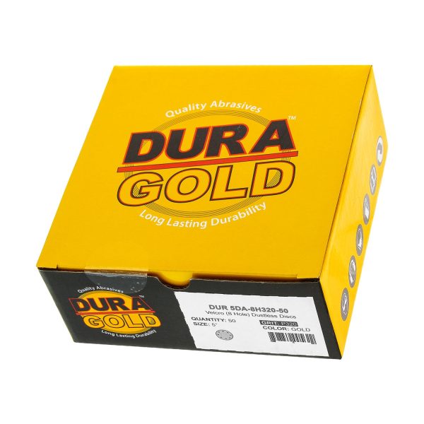 320 Grit - 5  Gold DA Sanding Discs - 8-Hole Pattern Hook and Loop - Box of 50 Fashion - Image 4
