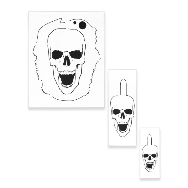 Custom Shop Airbrush Stencil Skull Design Set #3 (3 Different Scale Sizes) - 3 Laser Cut Reusable Templates Supply