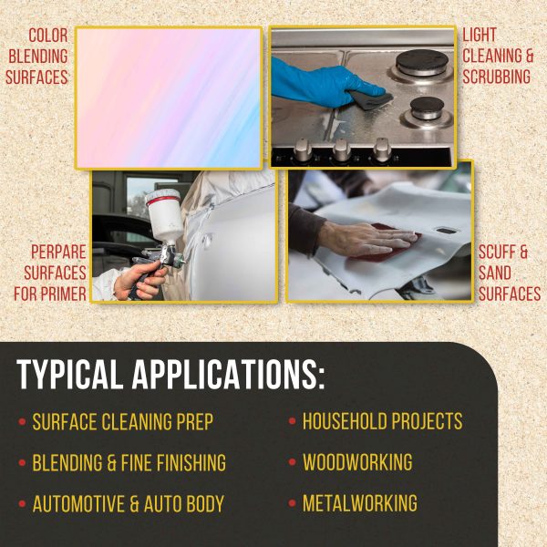 Dura-Gold Premium 6  x 9  Scuff Pads, 5 Each Maroon General Purpose & 5 Each Gray Ultra Fine - Scuffing, Sanding, Auto Paint Surface Adhesion Prep Fashion - Image 5