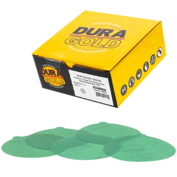1000 Grit - 5  Green Film - PSA Self Adhesive Stickyback Sanding Discs for DA Sanders - Box of 50 Online Hot Sale