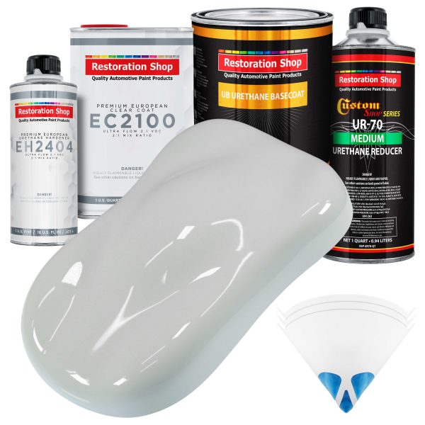 Arctic White Urethane Basecoat with European Clearcoat Auto Paint - Complete Quart Paint Color Kit - Automotive Refinish Coating Sale