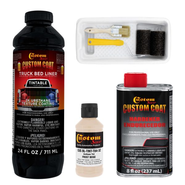Federal Standard Color #36521 Frost Beige T84 Urethane Roll-On, Brush-On or Spray-On Truck Bed Liner, 1 Quart Kit with Roller Applicator Kit Online
