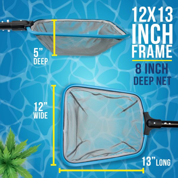 U.S. Pool Supply Swimming Pool Leaf Skimmer Net with 13  Strong Reinforced Aluminum Frame - 5  Deep Ultra Fine Mesh Netting, Clean Finest Debris, Spas Supply - Image 3