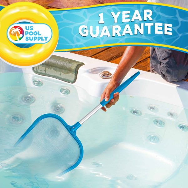 U.S. Pool Supply® Professional Spa, Hot Tub, Pool Hand Leaf Skimmer Net, 26  Long with 12  Aluminum Pole - Fine Mesh Netting, Cleanout Leaves, Debris Hot on Sale - Image 5