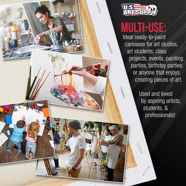 X-Large Stretched Canvas for Painting 30x48 inch Gallery Depth 1-1 2  Thick, 2-Pack - 12oz Acrylic Gesso Triple Primed, Professional Artist Quality, 100% Cotton - Oil, Pouring Paint Sale - Image 5