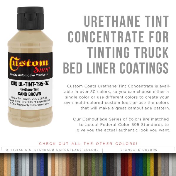 Camouflage Series 3 oz (Sand Brown Federal Standard Color #30277) Urethane Tint Concentrate for Tinting Truck Bed Liner Coatings on Sale - Image 3