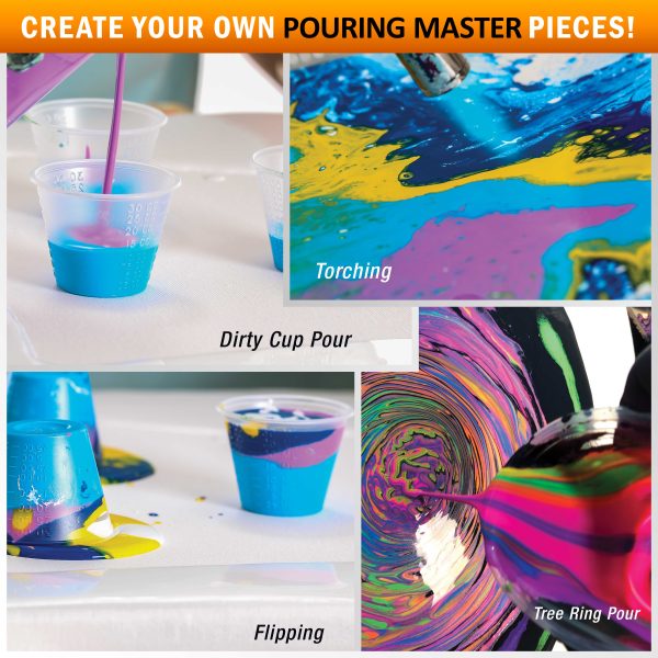 Hawaiian Blue Metallic Pearl Acrylic Ready to Pour Pouring Paint Premium 8-Ounce Pre-Mixed Water-Based - Painting Canvas, Wood, Crafts, Tile, Rocks Cheap - Image 5