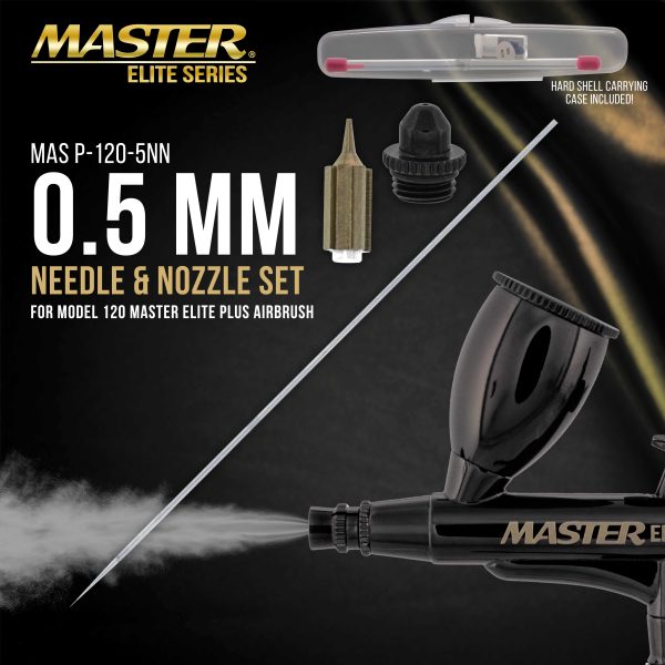 0.5 mm Needle, Nozzle and Fluid Tip Cap Set Only - Fits the Model 120 Master Elite Plus Airbrush - Fine to Wide Spraying Discount - Image 5