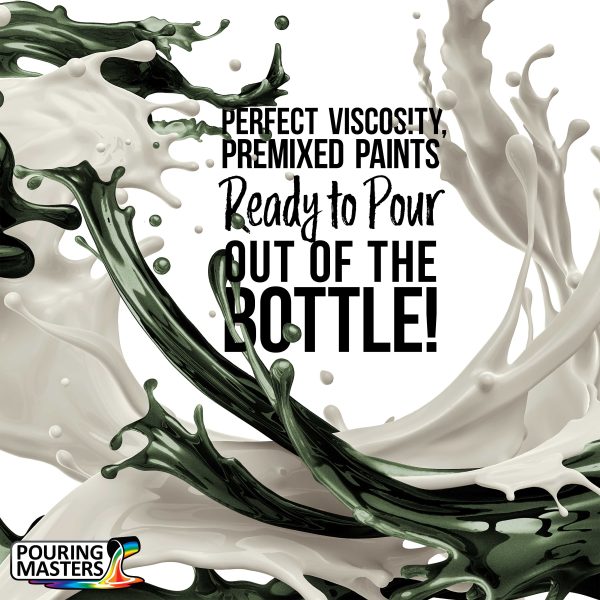 Jungle Green Metallic Pearl Acrylic Ready to Pour Pouring Paint - Premium 64-Ounce Pre-Mixed Water-Based - Painting Canvas, Wood, Crafts, Tile, Rocks Discount - Image 2