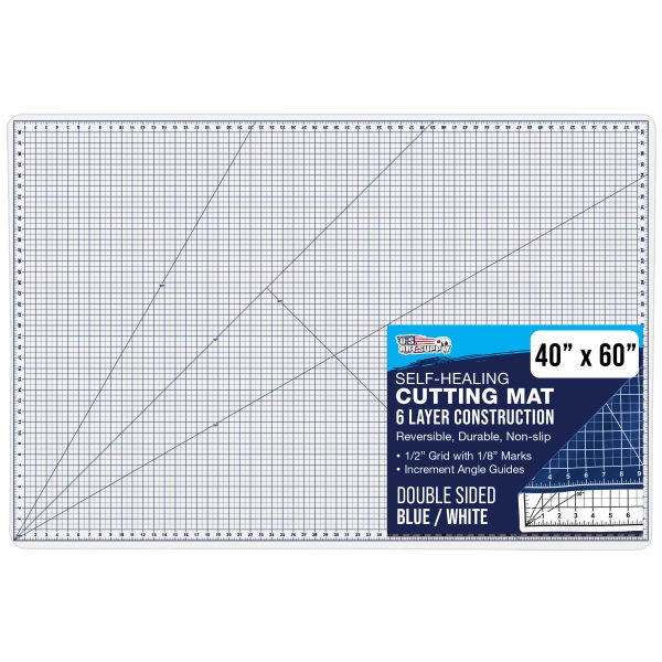 40  x 60  White Blue Professional Self Healing 5-6 Layer Double Sided Durable Non-Slip Cutting Mat Great for Scrapbooking, Quilting, Sewing Fashion