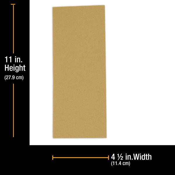 1000 Grit - 1 2 Sheet Size Wood Workers Gold, 4-1 2  x 11  with Hook & Loop Backing - Box of 16 Sheets - Hand Sand Sander Cheap - Image 2