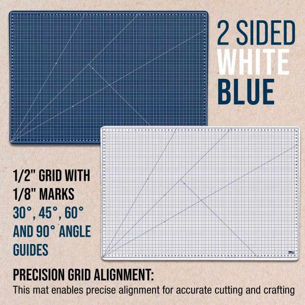 40  x 60  White Blue Professional Self Healing 5-6 Layer Double Sided Durable Non-Slip Cutting Mat Great for Scrapbooking, Quilting, Sewing Fashion - Image 3
