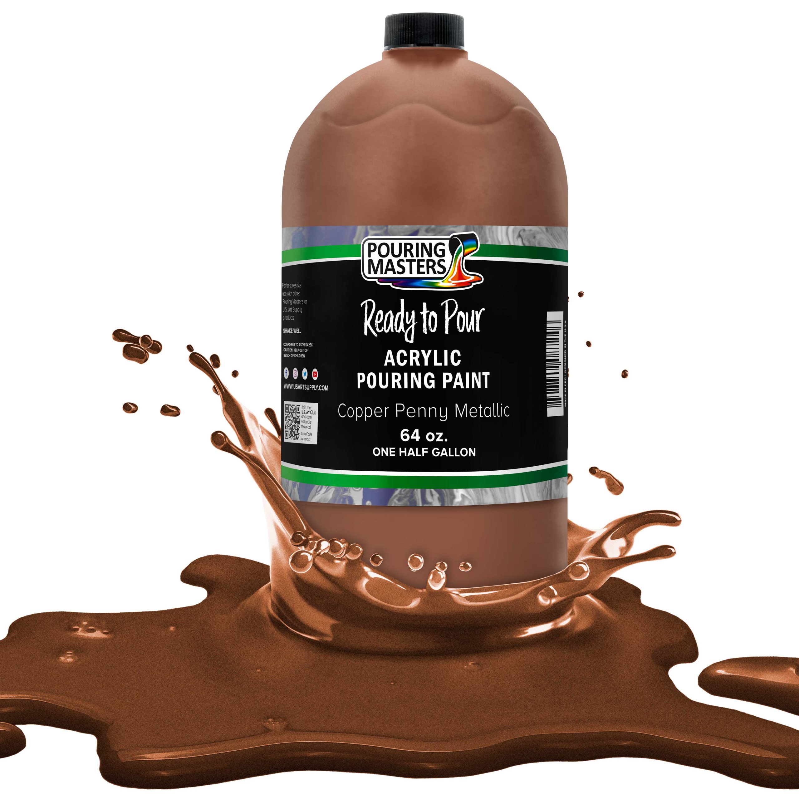Copper Penny Metallic Acrylic Ready to Pour Pouring Paint Premium 64-Ounce Pre-Mixed Water-Based – Painting Canvas, Wood, Crafts, Tile, Rocks Online