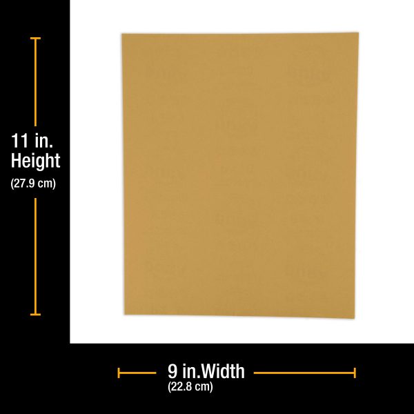 800 Grit, Full Size 9  x 11  Sheets, Wood Workers Gold - Box of 10 Sheets - Hand Sand Block Sanding, Cut to Use On Sanders Hot on Sale - Image 2
