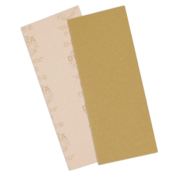 1000 Grit - 1 2 Sheet Size Wood Workers Gold, 4-1 2  x 11  with Hook & Loop Backing - Box of 16 Sheets - Hand Sand Sander Cheap - Image 3