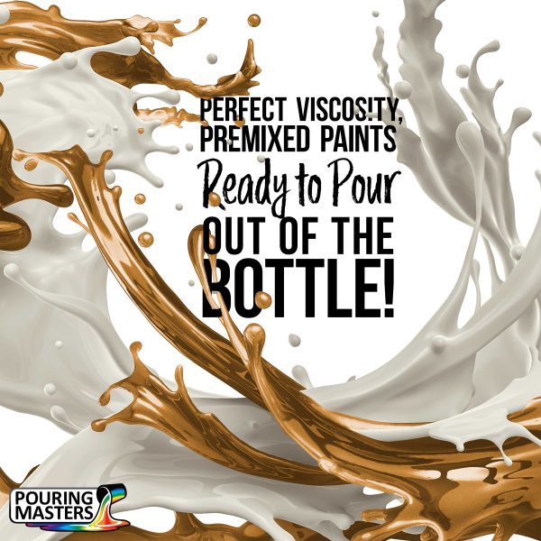 Placer Gold Metallic Pearl Acrylic Ready to Pour Pouring Paint - Premium 8-Ounce Pre-Mixed Water-Based - Painting Canvas, Wood, Crafts, Tile, Rocks Online Sale - Image 2