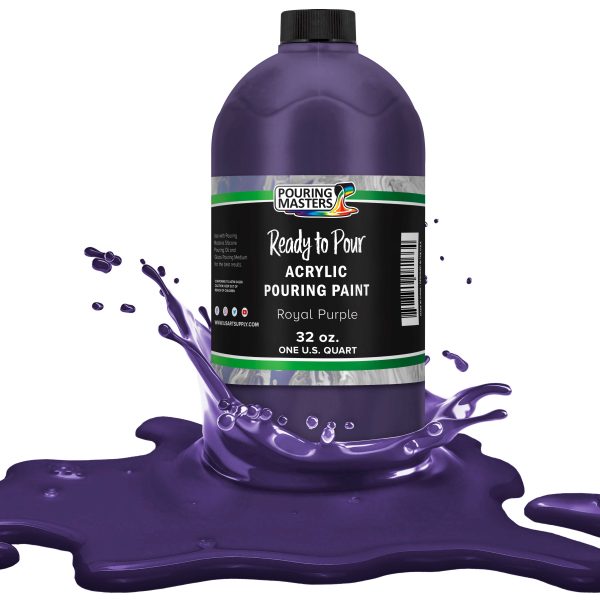 Royal Purple Acrylic Ready to Pour Pouring Paint Premium 32-Ounce Pre-Mixed Water-Based - for Canvas, Wood, Paper, Crafts, Tile, Rocks and More on Sale
